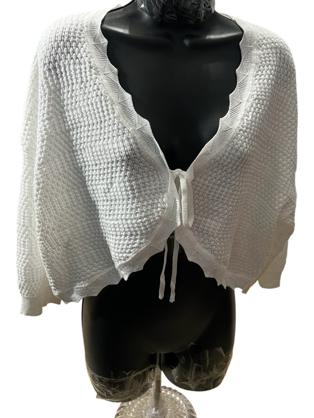 Sweater Cropped Cardigan Knit  Button Down Lightweight